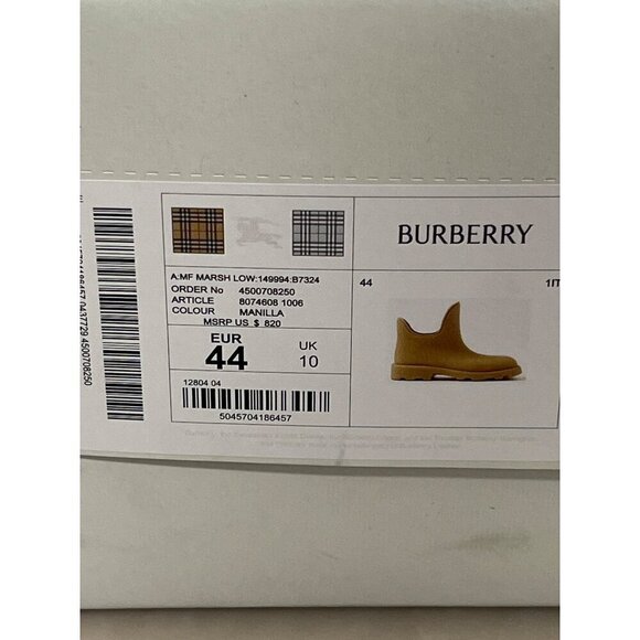 Burberry Ray Rain Boots in Manilla 44 New with Box Mens Marsh Ankle Shoe - Picture 14 of 16
